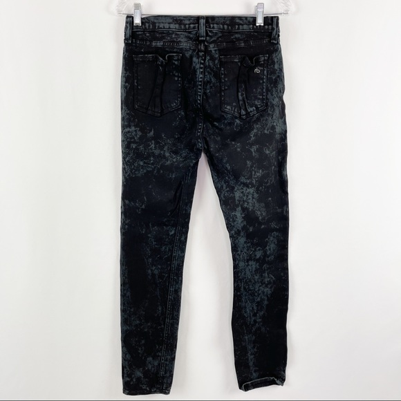 rag & bone Women's Black Speckled Skinny Jeans in Blackout Cut 7816  Size 31 - Picture 5 of 7